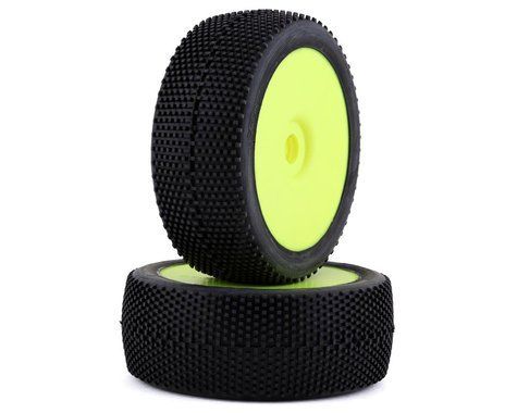 GRP Cubic PreMounted 1/8 Buggy Tires (2) (Yellow) (Extra Soft)-WHEELS AND TIRES-Mike's Hobby