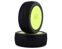 GRP Cubic PreMounted 1/8 Buggy Tires (2) (Yellow) (Soft)-WHEELS AND TIRES-Mike's Hobby