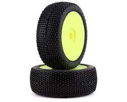 GRP Plus PreMounted 1/8 Buggy Tires (2) (Yellow) (Soft)-WHEELS AND TIRES-Mike's Hobby