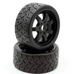 PHBPHT5101 1/8 Gripper 42/100 Belted Mounted Tires 17mm Black-WHEELS AND TIRES-Mike's Hobby