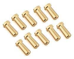 Maclan Max Current 5mm Low Profile Gold Bullet Connectors (10)-PARTS-Mike's Hobby