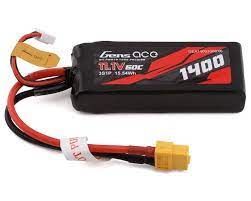 Gens ace 1400mAh 11.1V 60C 3S1P Lipo Battery Pack with XT60 Plug-BATTERY-Mike's Hobby