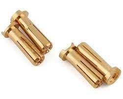 Yeah Racing Male 5mm Gold Bullet Plugs (4)-electronics-Mike's Hobby