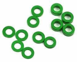 ProTek RC Aluminum Ball Stud Washer Set (Green) (12) (0.5mm, 1.0mm ...-PARTS-Mike's Hobby