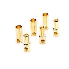 Gold Bullet Connector Set, 5.5mm (3)-electronics-Mike's Hobby
