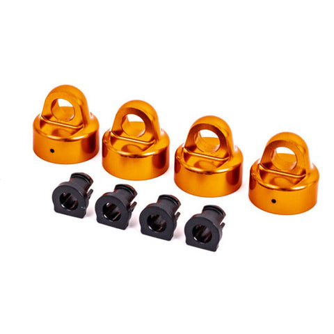 Traxxas 9664T Aluminum GT-Maxx Shock Caps Orange (4) / Spacers (4) : Sledge-PARTS-Mike's Hobby