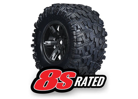 TRA7772X TIRES&WHEELS X-MAXX BLACK WHEEL/MAXX TIRE-WHEELS AND TIRES-Mike's Hobby