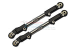 GPM SLEDGE ALUMINUM+STAINLESS STEEL FRONT UPPER ARM TIE ROD -2PC SET BLACK-PARTS-Mike's Hobby