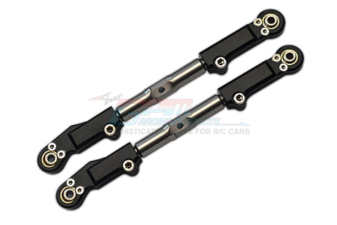 GPM SLEDGE ALUMINUM+STAINLESS STEEL REAR UPPER ARM TIE ROD -2PC SET BLACK-PARTS-Mike's Hobby