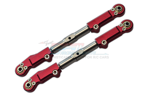 GPM SLEDGE ALUMINUM+STAINLESS STEEL REAR UPPER ARM TIE ROD -2PC SET RED-PARTS-Mike's Hobby