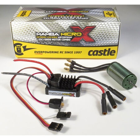 Castle Creations Mamba Micro Waterproof 1/18th Scale Brushless Combo (8200Kv)-ESC AND MOTORS-Mike's Hobby