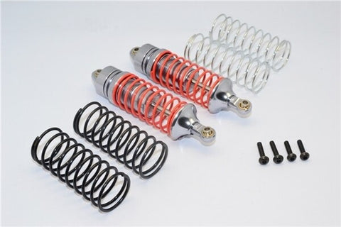 Traxxas Slash 4x4 Alloy Front Adjustable Spring Damper With Alloy Ball Top & Ball Ends -1pr set Gray Silver (1.3mm, 1.5mm, 1.7mm Coil Spring & 4mm Thick Shaft)-RC CAR PARTS-Mike's Hobby