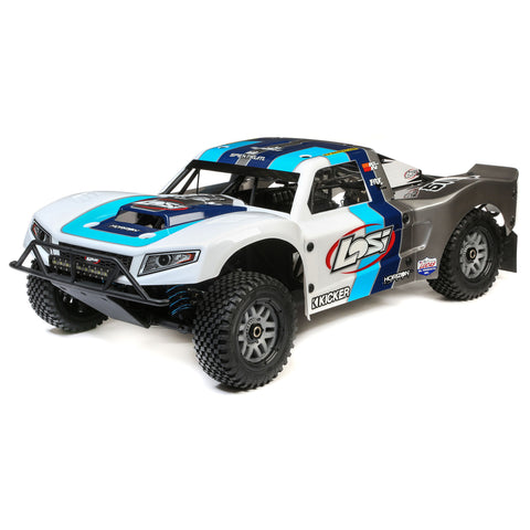 Losi 5IVE-T 2.0 V2: 1/5 4wd SCT Gas BND Gry/Blu/Wht-Cars & Trucks-Mike's Hobby