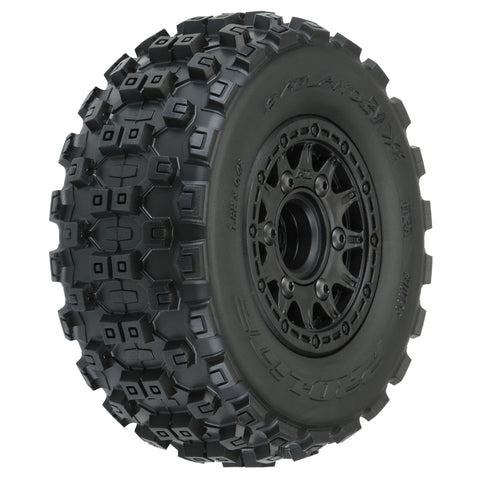 PRO1015610 1/10 Badlands MX M2 Fr/Rr 2.2"/3.0" SC Mounted 12mm Blk Raid (2)-WHEELS AND TIRES-Mike's Hobby