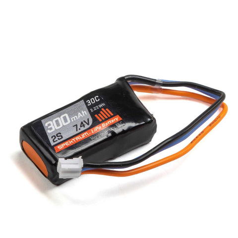 SPMX3002S30 Spektrum RC 2S 30C LiPo Battery Pack w/PH Connector (7.4V/300mAh)-LiPo Battery-Mike's Hobby
