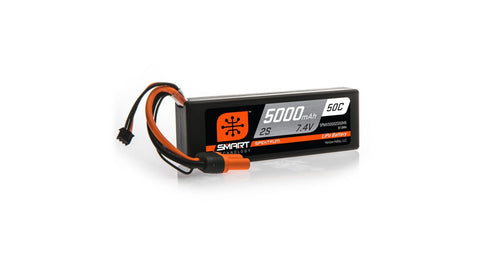 Spektrum 7.4V 5000mAh 2S 50C Smart Hardcase LiPo Battery: IC5 (SPMX50002S50H5)-LiPo Battery-Mike's Hobby