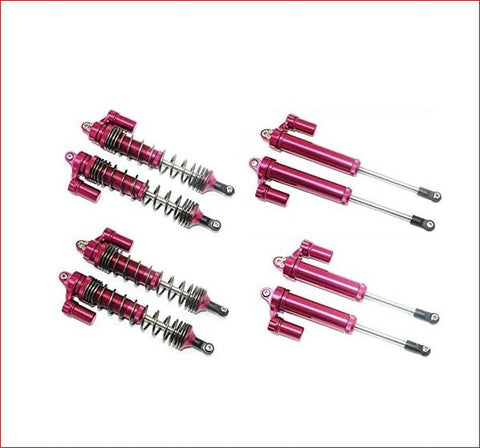 UDR SHOCKS, Aluminum Front+Rear L-Shape Piggy Back shocks - 8Pc Set Red-UDR Part-Mike's Hobby