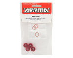 Aluminum Front Hub Nut Red (4) with O-Rings-PARTS-Mike's Hobby