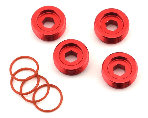 Aluminum Front Hub Nut Red (4) with O-Rings-PARTS-Mike's Hobby