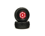 ARA550065 Arrma Mojave 6S BLX dBoots "Fortress" Pre-Mounted Tire Set (Red) (2)-WHEELS AND TIRES-Mike's Hobby