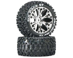 DuraTrax Six Pack ST 2.8" 2WD Mounted Rear C2 Tires, Chrome (2)-WHEELS AND TIRES-Mike's Hobby