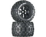 DuraTrax Six Pack MT 3.8" Pre-Mounted Truck Tires (Black) (2) (1/2 Offset)-WHEELS AND TIRES-Mike's Hobby