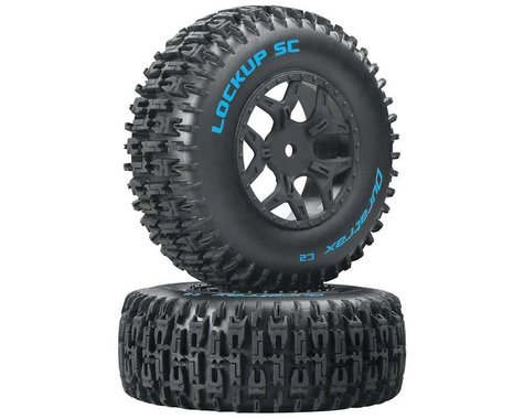 DuraTrax Lockup 1/10 Pre-Mounted SC Tires (2) (C2) (Losi Ten SCTE 4x4)-RC Car Tires and Wheels-Mike's Hobby