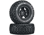 DuraTrax Six Pack Pre-Mounted Short Course Front/Rear Tires (Black) (2)-RC Car Tires and Wheels-Mike's Hobby