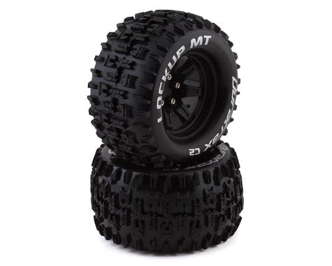 DuraTrax Lockup MT 2.8" Mounted Truck Tires w/14mm Hex (Black) (2)-WHEELS AND TIRES-Mike's Hobby