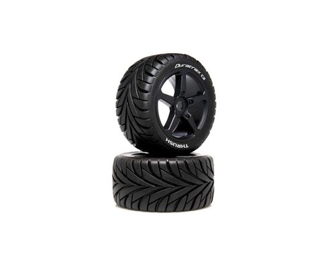 DuraTrax THRUSH 1/8 On-Road Pre-Mounted Truggy Tire (Black) (2) (C2)-WHEELS AND TIRES-Mike's Hobby