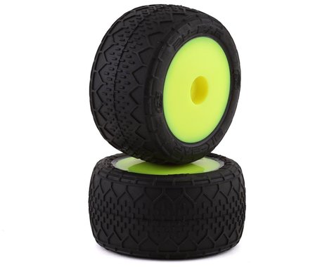 Losi Mini-T 2.0 BK Bar Pre-Mounted Tires (Yellow) (2)-WHEELS AND TIRES-Mike's Hobby