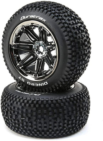 DuraTrax Dinero 1/8 ST Sport Mtd Black Chrome 17mm (2)-WHEELS AND TIRES-Mike's Hobby