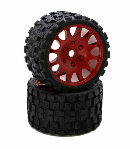 Powerhobby SCORPION XL Belted Tires / Viper Wheels (2) Traxxas X-Maxx 8S-Red-RC Car Tires and Wheels-Mike's Hobby