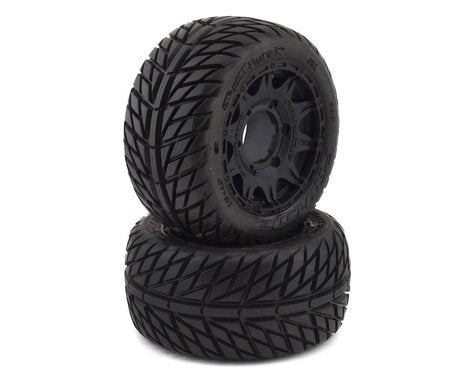 Pro-Line Street Fighter LP 2.8" Tires w/Raid Rear Wheels (2) (Black) (M2) w/12mm Removable Hex-RC Car Tires and Wheels-Mike's Hobby