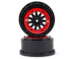 Pro-Line ProTrac F-11 Bead-Loc Short Course Wheels (Black/Red) (2) w/12mm Hex (2WD Slash)-RC Car Tires and Wheels-Mike's Hobby