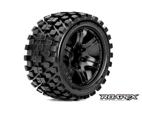 Roapex RC ROPR2003-B0 12 mm Rhythm 1-10 Stadium Truck Tire Black Wheel with 0 Offset-RC Car Tires and Wheels-Mike's Hobby