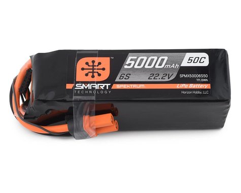 Spektrum RC 6S Smart 50C LiPo Battery Pack w/IC5 Connector (22.2V/5000mAh) **FREE ECONOMY SHIPPING ON THIS ITEM**-BATTERY-Mike's Hobby