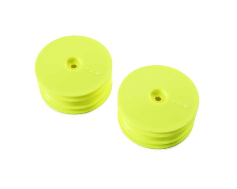 Team Losi Racing 22X-4 12mm Hex 4WD Front Buggy Wheels (2) (Yellow)-WHEELS AND TIRES-Mike's Hobby