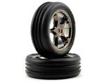 Traxxas Alias 2.2" Front Pre-Mounted Tires (2) (Black Chrome) (Standard) (Bandit)-WHEELS AND TIRES-Mike's Hobby