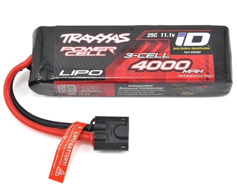 Traxxas 3S "Power Cell" 25C LiPo Battery w/iD Traxxas Connector (11.1V/4000mAh)-Mike's Hobby