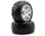 Traxxas Anaconda Tires w/All-Star Rear Wheels (2) (Jato) (Chrome) (Standard)-Mike's Hobby
