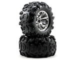 Traxxas Canyon 3.8" Pre-Mounted Tires w/Geode Wheels (2) (Summit) (Chrome)-WHEELS AND TIRES-Mike's Hobby