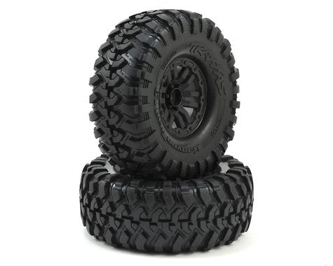 Traxxas TRX-4 Pre-Mounted Canyon Trail 1.9" Crawler Tires (Black) (2) (S1) w/Split Spoke Wheels & 12mm Hex-WHEELS AND TIRES-Mike's Hobby