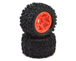 Traxxas Talon EXT Tires 3.8" Pre-Mounted Monster Truck Tires (2) (Orange) (17mm Splined Hex) **FREE ECONOMY SHIPPING ON THIS ITEM**-WHEELS AND TIRES-Mike's Hobby