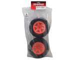 Traxxas Talon EXT Tires 3.8" Pre-Mounted Monster Truck Tires (2) (Orange) (17mm Splined Hex) **FREE ECONOMY SHIPPING ON THIS ITEM**-WHEELS AND TIRES-Mike's Hobby