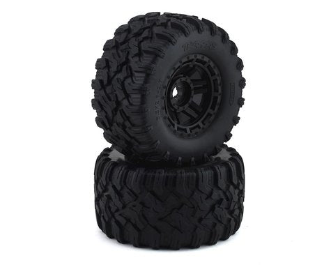 Traxxas Maxx 2.8" All-Terrain Pre-Mounted Tires (2) (Black)-RC Car Tires and Wheels-Mike's Hobby