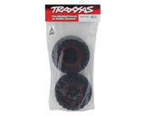 Traxxas Maxx All-Terrain Pre-Mounted Tires (2) (Black/Red)-WHEELS AND TIRES-Mike's Hobby