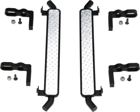 Hot Racing Aluminum Diamond Rock Rail Side Step (2): TRX-4, HRATRXF33DP01-RC CAR PARTS-Mike's Hobby